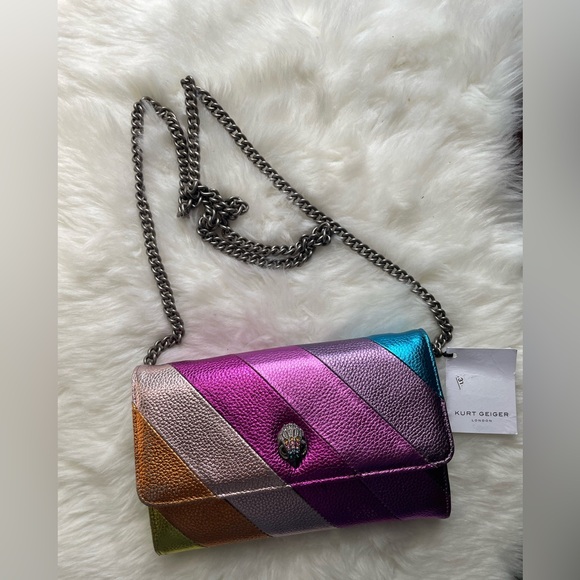 Kurt Geiger Handbags - New! Kurt Geiger Rainbow Striped Crossbody Bag